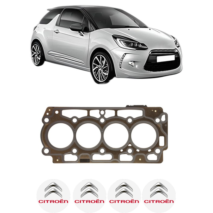Garnitura chiuloasa CITROEN DS3 (SA_) 1.6 HDi 115 din 2012-2015 KW 84 CP 114 CMC 1560, auto, Elring, 4x Stickere auto cu CITROEN