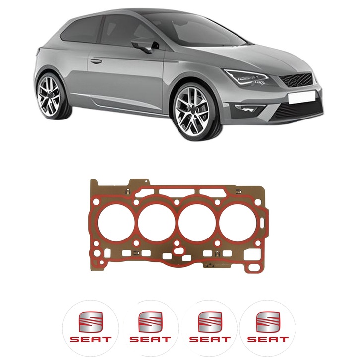 Garnitura chiuloasa SEAT LEON SC (5F5) 1.4 TSI din 2013-2015 KW 90 CP 122 CMC 1395, auto, Elring, 4x Stickere auto cu SEAT