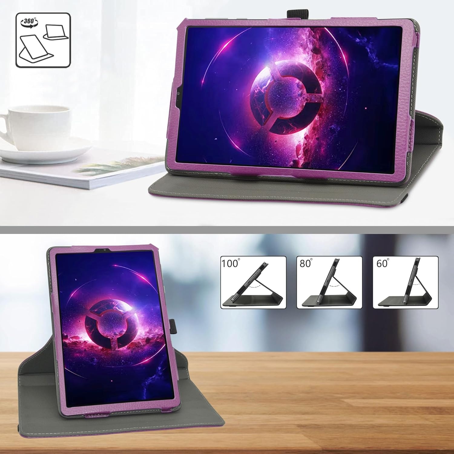 Husă tableta MAMA MOUTH Lenovo Legion Tab TB320FC, rotativă, din piele sintetică, 8,8 inci
