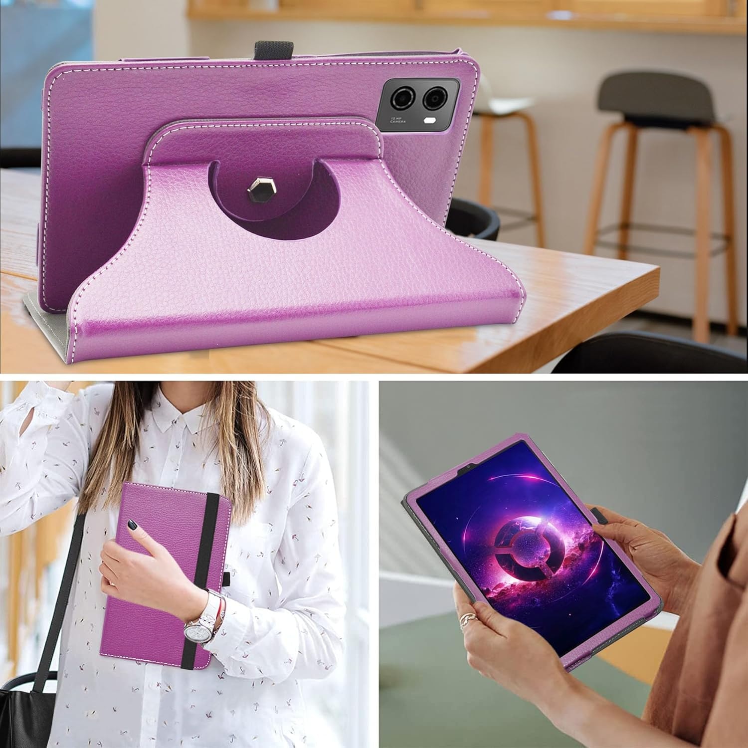Husă tableta MAMA MOUTH Lenovo Legion Tab TB320FC, rotativă, din piele sintetică, 8,8 inci