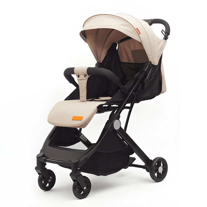 Teno® Sport babakocsi, összecsukható, könnyen hordozható, állítható ülés, tágas, hátsó kosár, visszahúzható napellenző, maximális terhelhetőség 25 kg, bézs