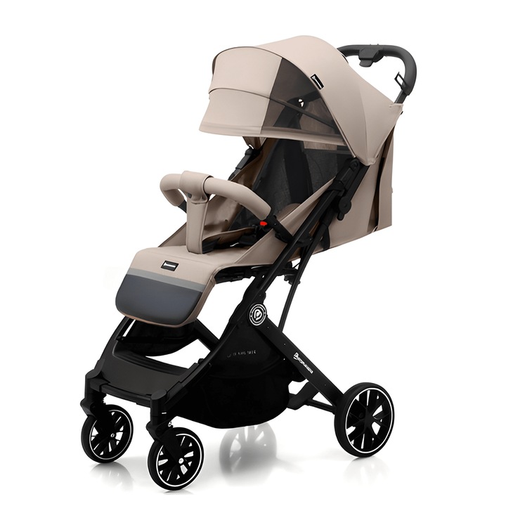 Teno® Sport babakocsi, összecsukható, könnyen hordozható, állítható ülés, tágas, hátsó kosár, visszahúzható napellenző, maximális terhelhetőség 25 kg, krém/szürke