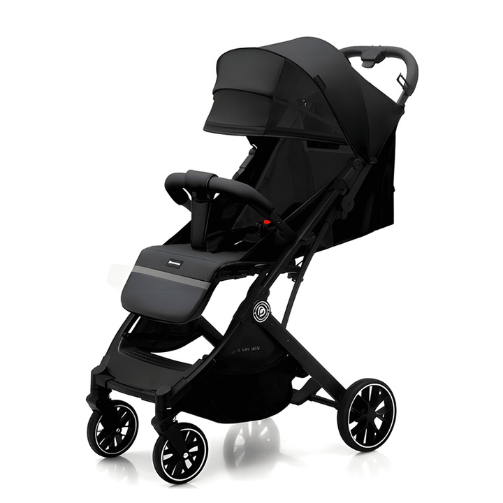 Teno® Sport babakocsi, összecsukható, könnyen hordozható, állítható ülés, tágas, hátsó kosár, visszahúzható napellenző, maximális terhelhetőség 25 kg, fekete