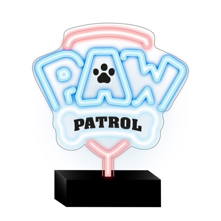 Светеща LED табела Paw Patrol, Planet Tech, 25см на 25см, Регулиране на яркостта