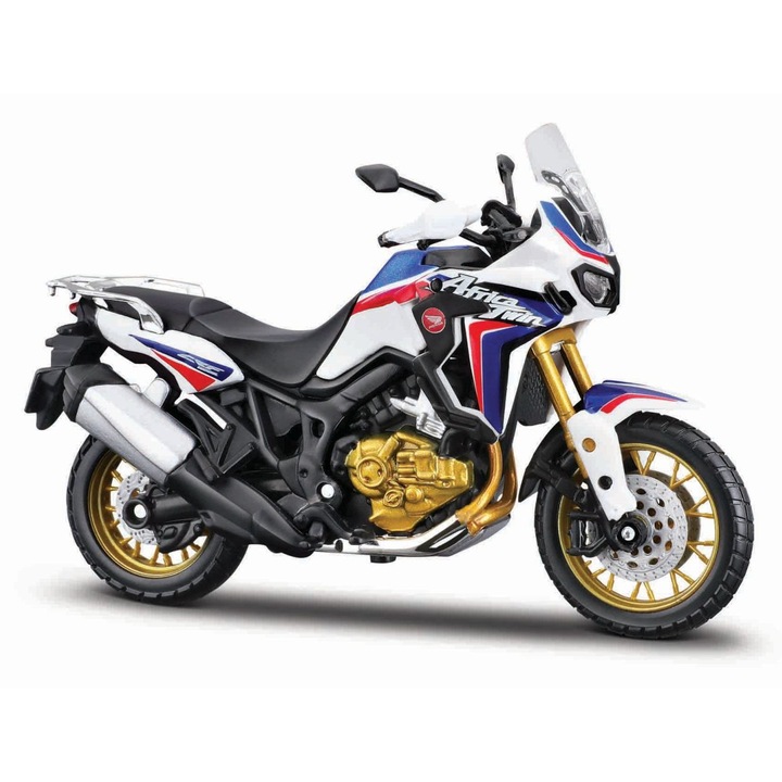 Fém Honda Africa Twin motorkerékpár, 1:18 méretarány, különleges kiadás, valósághű részletek, 10x15cm