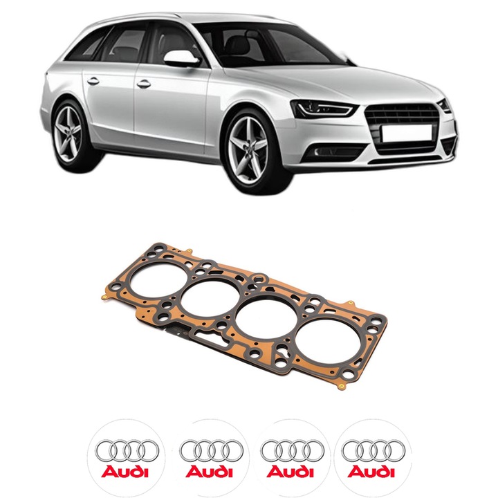Garnitura chiuloasa AUDI A4 B8 Avant (8K5) 2.0 TDI din 2008-2015 KW 100 CP 136 CMC 1968, auto, Elring, 4x Stickere auto cu AUDI
