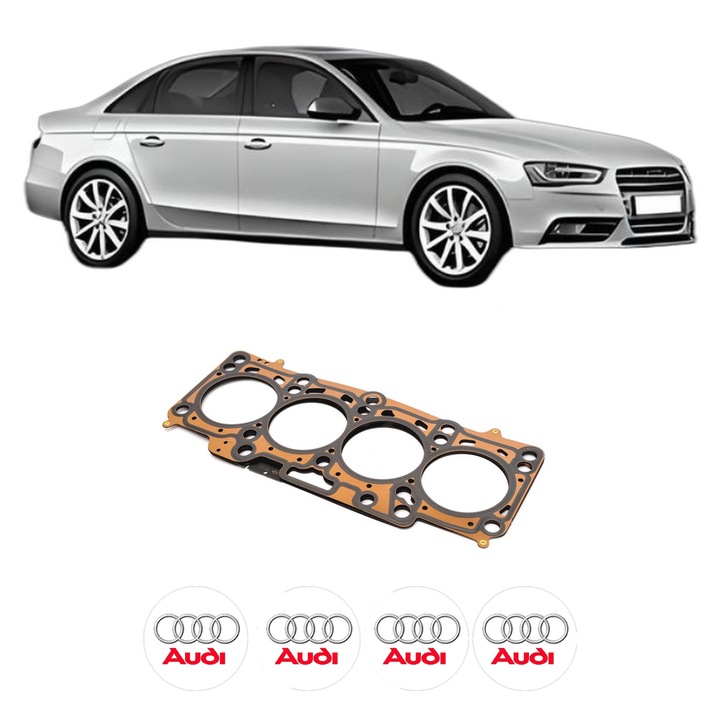 Garnitura chiuloasa AUDI A4 B8 (8K2) 2.0 TDI din 2011-2015 KW 130 CP 177 CMC 1968, auto, Elring, 4x Stickere auto cu AUDI