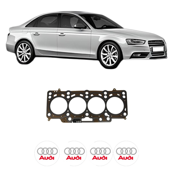Garnitura chiuloasa AUDI A4 B8 (8K2) 2.0 TDI din 2007-2015 KW 105 CP 143 CMC 1968, auto, Elring, 4x Stickere auto cu AUDI
