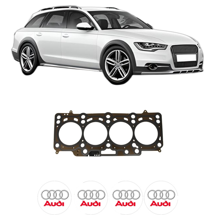Garnitura chiuloasa AUDI A4 Allroad B8 (8KH) 2.0 TDI quattro din 2011-2016 KW 130 CP 177 CMC 1968, auto, Elring, 4x Stickere auto cu AUDI