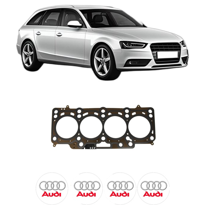 Garnitura chiuloasa AUDI A4 B8 Avant (8K5) 2.0 TDI din 2008-2015 KW 105 CP 143 CMC 1968, auto, Elring, 4x Stickere auto cu AUDI