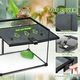 Terariu reptile ridicat PawHut cu incuietoare si usa de hranire, sticla securizata si plasa de sarma pentru testoase si serpi, 50x30x35 cm, negru
