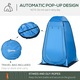 Cort de dus pentru camping Outsunny, camera de vestiar portabila pentru plaja si exterior, cu usa cu fermoar, geanta de transport si buzunar de depozitare, 126x124x189 cm, albastru