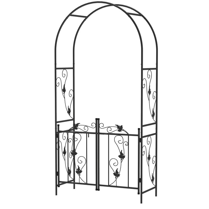 Accesoriu pentru gradina, Outsunny, Metal, 107x45x217 cm, Negru