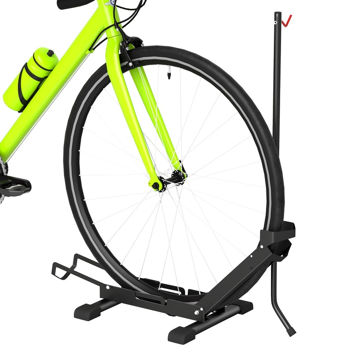 Suport depozitare biciclete SPORTNOW, ajustabil in inaltime si lungime, pentru roti 20"-29", 75x41x71-81 cm, Negru