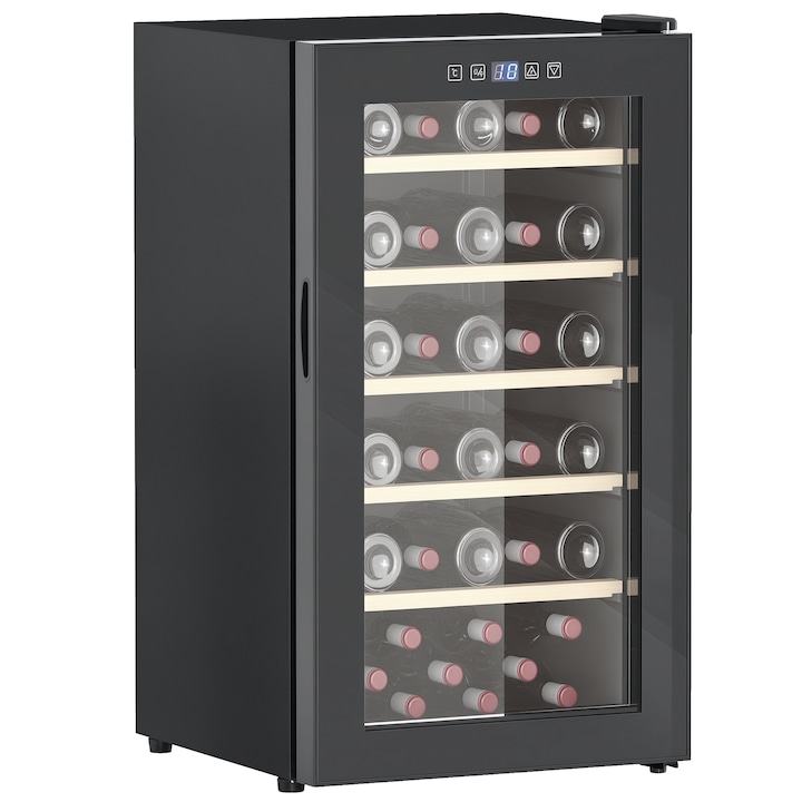 Frigider pentru vinuri, Homcom, Negru, 45.1x53.8x79.8 cm