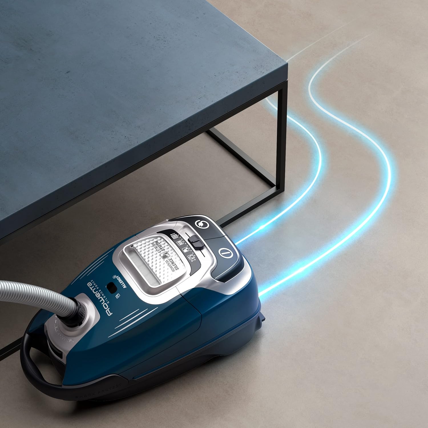 Aspirator cu sac Rowenta, 400 W, extrem de silentios la 57 dB(A), filtru permanent, indicator umplere sac de praf