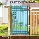 Poarta de gradina Outsunny cu 2 stalpi, maner, incuietoare si 3 chei, poarta exterioara din otel galvanizat, 105x204 cm, neagra