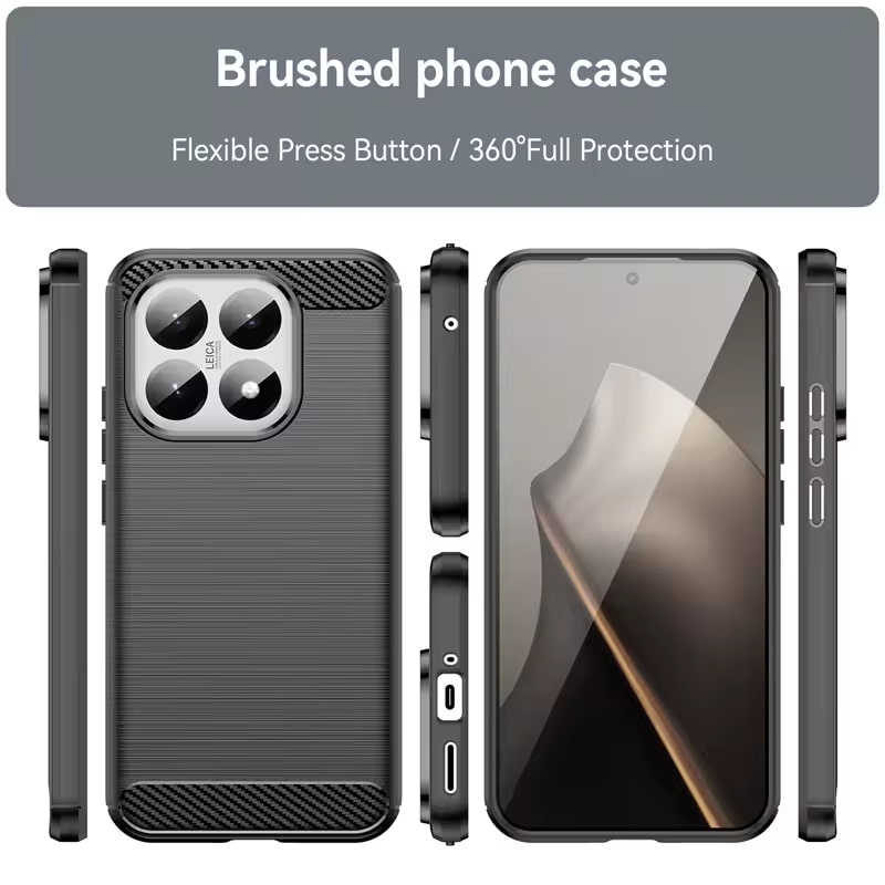 Husa pentru Xiaomi 15T Carbon Liquid Silicone, negru