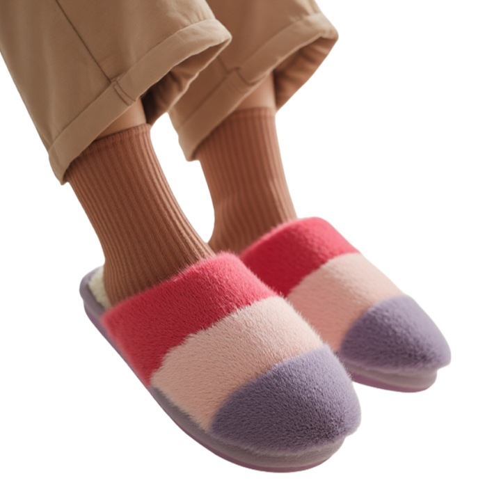 Пухкави домашни пантофи WP-8221лилаво 121262, Лилав, 38-39