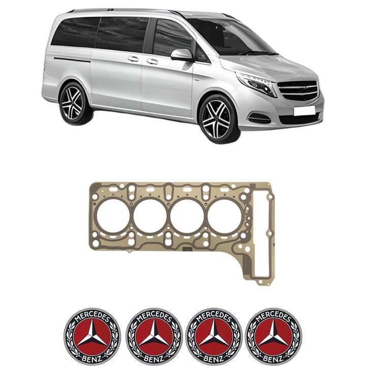 Garnitura chiuloasa MERCEDES-BENZ VITO Mixto (Double Cabin) (W447) 119 BlueTEC (447.701, 447.703, 447.705) din 2014 KW 140 CP 190 CMC 2143, auto, Elring, 4x Stickere auto cu MERCEDES-BENZ