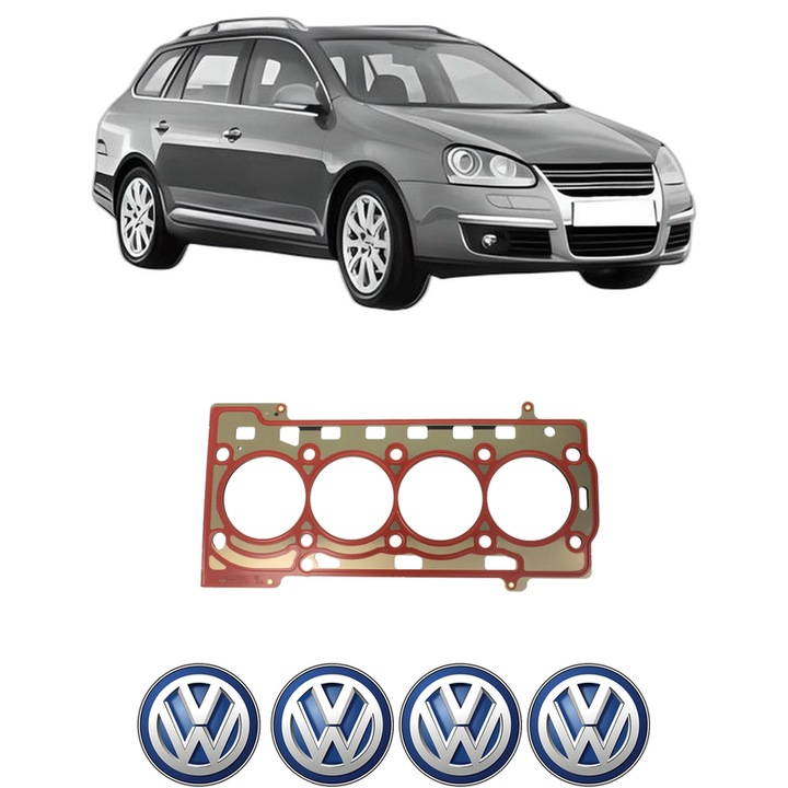 Garnitura chiuloasa Volkswagen GOLF V Variant (1K5) 1.4 TSI din 2008-2009 KW 118 CP 160 CMC 1390, auto, Elring, 4x Stickere auto cu Volkswagen