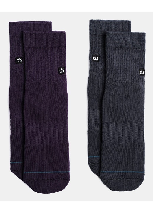 Sosete barbati EMERSON BASIC MID CREW, set 2-perechi, Negru/Gri, 39-42EU