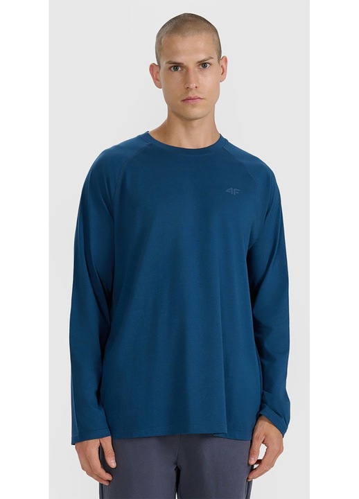 Férfi kapucnis pulóver, 4F, oversize, kék, hosszú ujjú