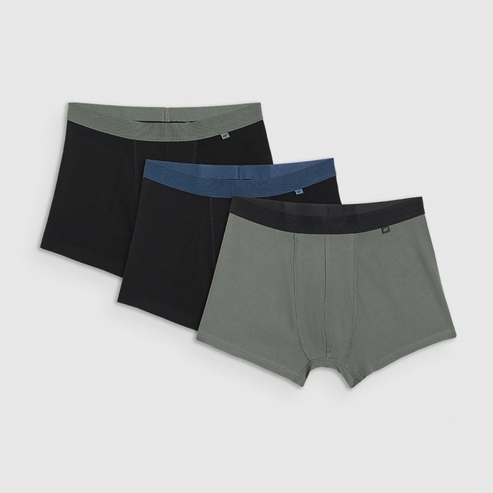 Férfi sport fehérnemű szett, 4F, boxer, fekete/szürke, S INTL