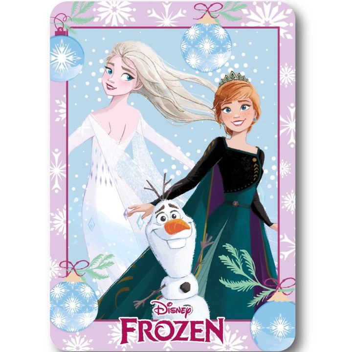 Одеяло Disney Frozen, коледно, поларено, 100x140см