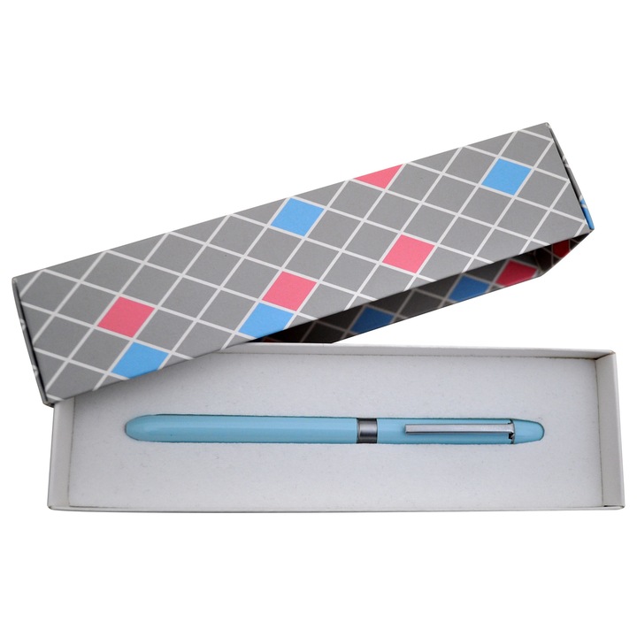 Pix Multifunctional De Lux Penac Multisync Ms-107, In Cutie Cadou, Corp Bleu Sky - Accesorii Arginti