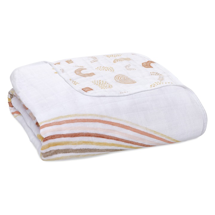 Одеяло Aden + Anais Dream Blanket, муселин от памук, дъга