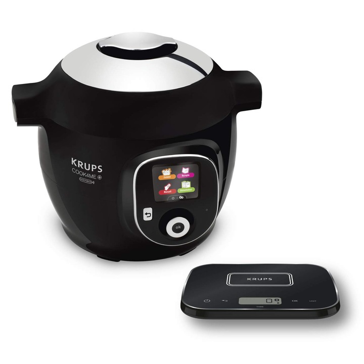 Multicooker Krups Cook4Me+ Grameez, 1600W, rozsdamentes acél, fekete/szürke, 6l