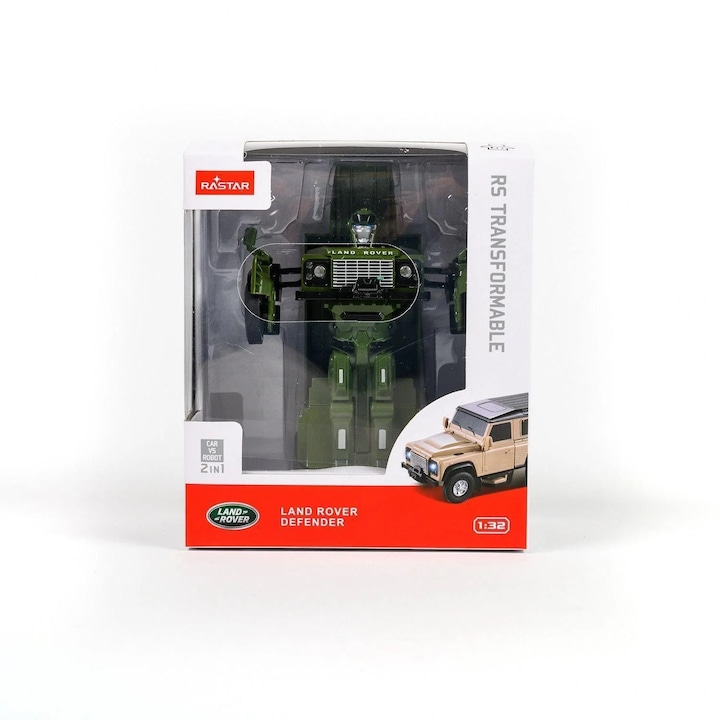 Количка Rastar - Трансформируем RS, Land Rover Defender, зелен, 1:32