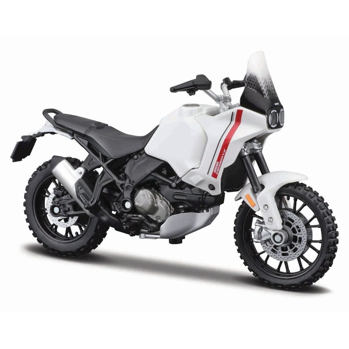 Метален мотоциклет със стойка Maisto Ducati Desert X, мащаб 1:18, реалистични детайли, червен