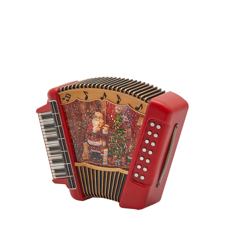 Mos craciun muzical, Lazy Santa cu acordeon, 19x26 cm, CX-81 - eMAG.ro
