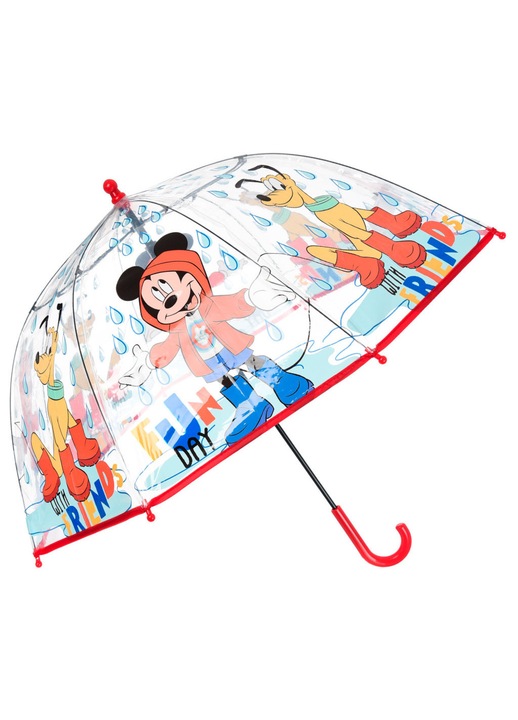 Umbrelă transparentă pentru copii Disney Mickey Fun Day Ø72 cm