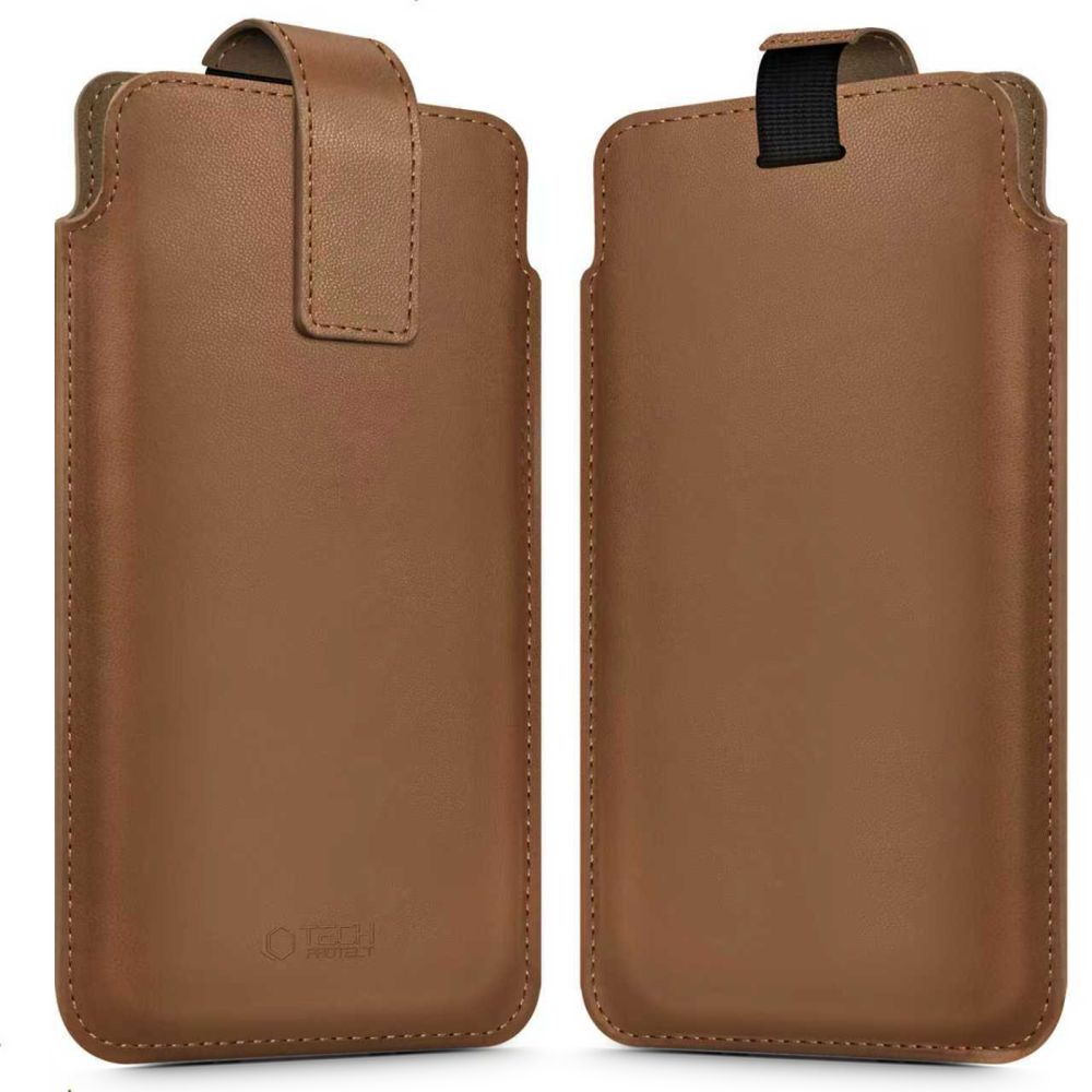 Toc universal Tech-Protect SM65 pentru telefon 6.0-6.9 inch, protectie zilnica, maro