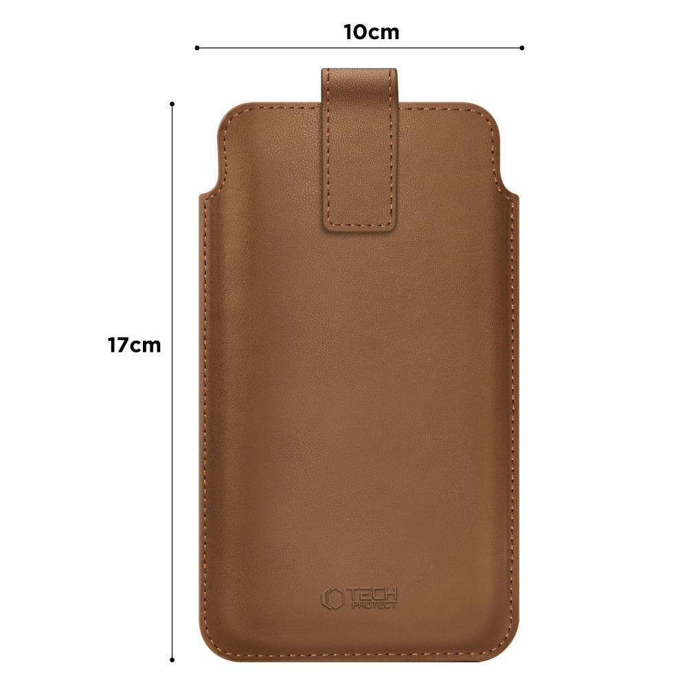 Toc universal Tech-Protect SM65 pentru telefon 6.0-6.9 inch, protectie zilnica, maro