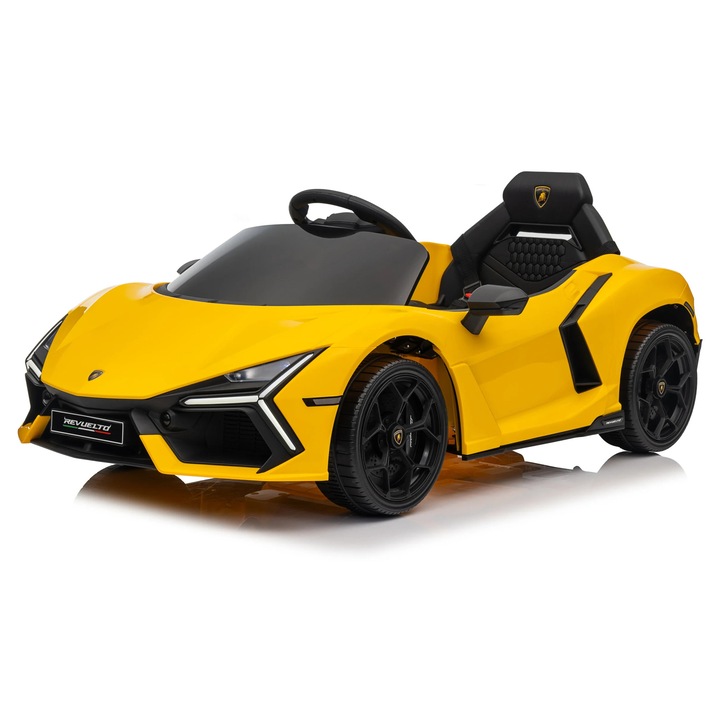 Lamborghini Revuelto – Hivatalosan licencelt elektromos kisautó gyerekeknek (12V, 2 x 390-es motor) - Sárga
