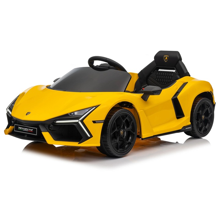 Lamborghini Revuelto – Masinuta electrica oficial licentiata pentru copii (12V, 2 motoare de 390) - Galben