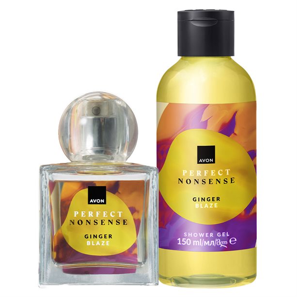 Set cadou parfum Ginger Blaze, Avon, gel de dus 150 ml, apa de