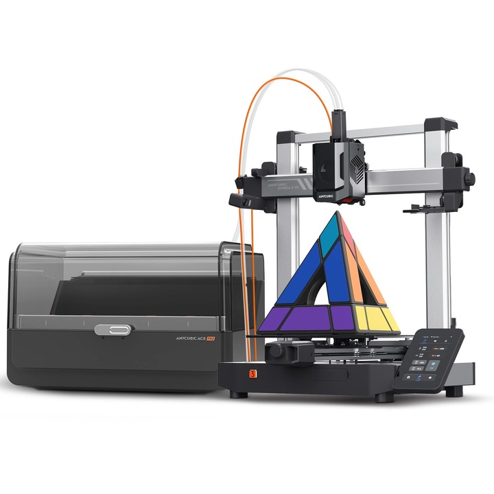 Anycubic Kobra 3 V2 Combo 3D nyomtató, többszínű nyomtatás, automatikus szintezés, nyomtatási méret 255x255x260mm