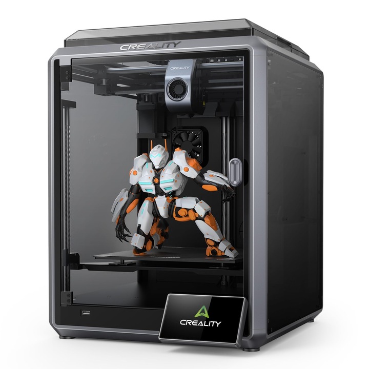 3D принтер Creality K1, 600 мм/сек, фини детайли, автоматично нивелиране, с вентилация, за начинаещи