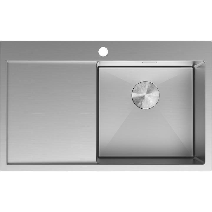 Mexen Exar chiuveta din otel inoxidabil cu 1 compartiment si scurgator dreapta 780 x 480 mm, argintiu