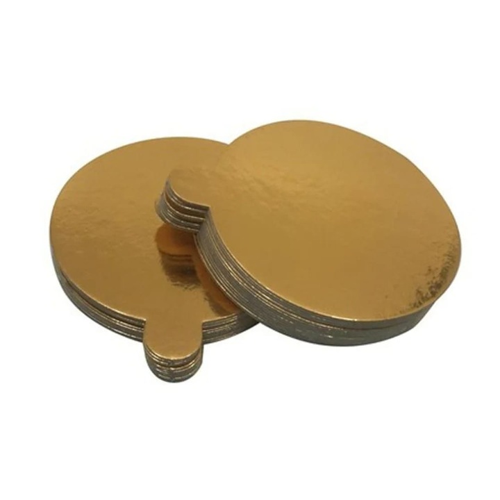 Disc carton auriu monoportie, 2 mm, Ø9 cm, 200 bucati / set