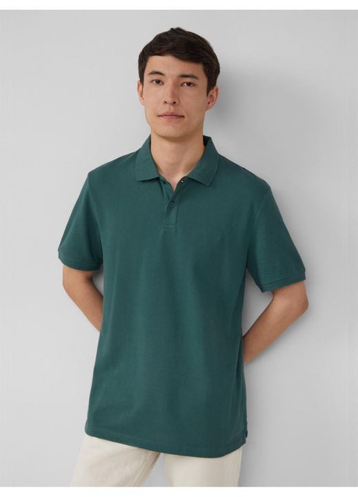 s.Oliver Tricou polo barbati, Regular fit din bumbac, Verde inchis, S