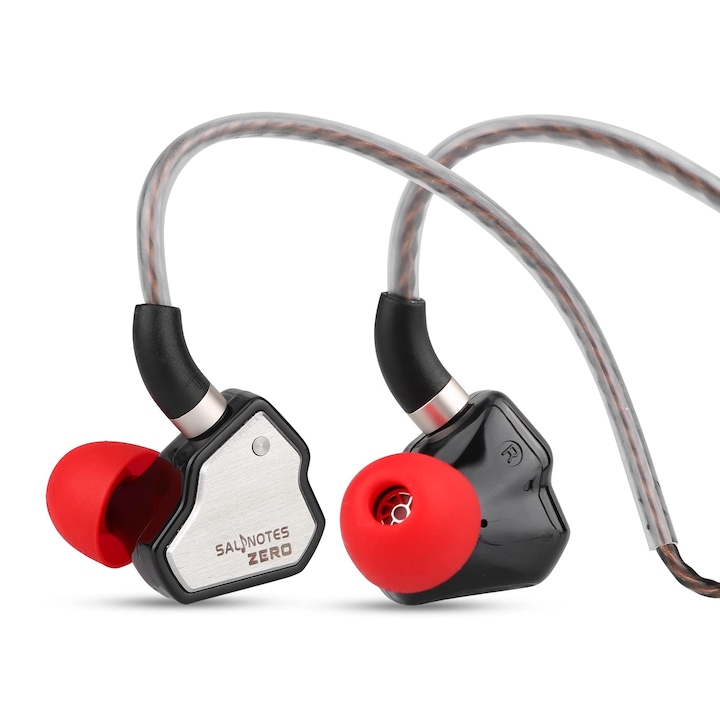 Casti intraauriculare Linsoul Salnotes Zero, 10mm, negru, cablu detașabil