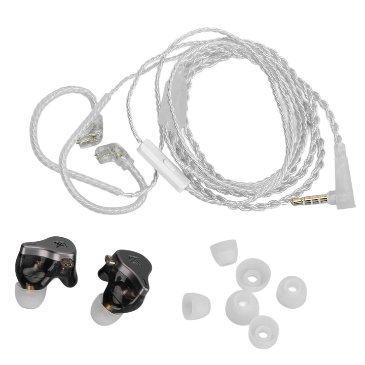 Casti Intraauriculare Ciciglow Kz-Dq6, Cu Fir, Gri, Cu Microfon