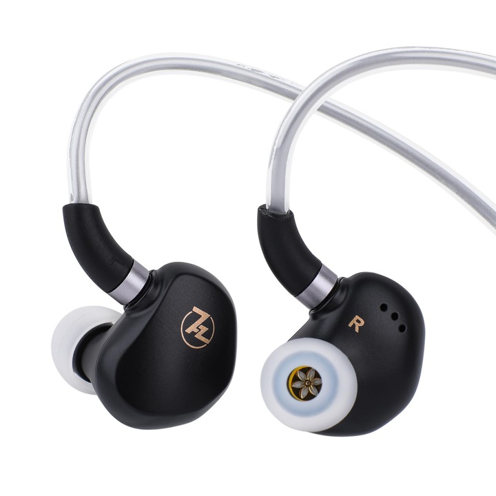 Casti intraauriculare Linsoul 7Hz G1, driver dinamic 10mm, cablu OFC placat cu argint, negru