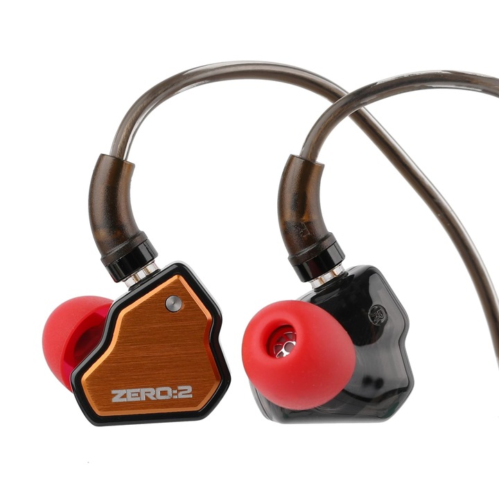 Casti intraauriculare Linsoul 7Hz X Crinacle Zero:2, driver dinamic 10mm, fir, portocalii